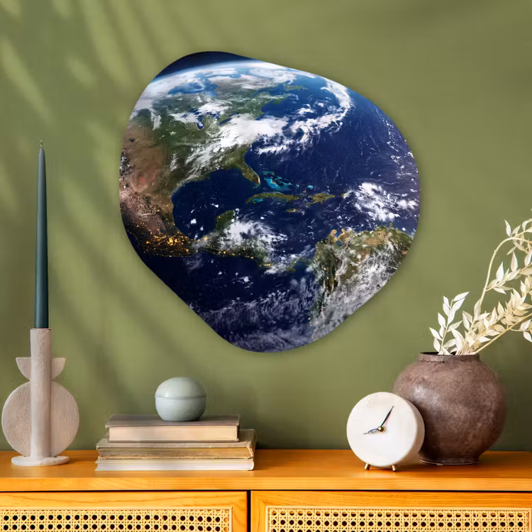 Organisch schilderij glas - Planeet - Ruimte - Kosmos - Planeet - Ruimte - Kosmos Wandcirkel Organisch Plexiglas middel