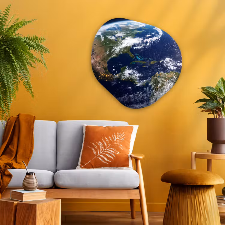 Organisch schilderij glas - Planeet - Ruimte - Kosmos - Planeet - Ruimte - Kosmos Wandcirkel Organisch Plexiglas middel