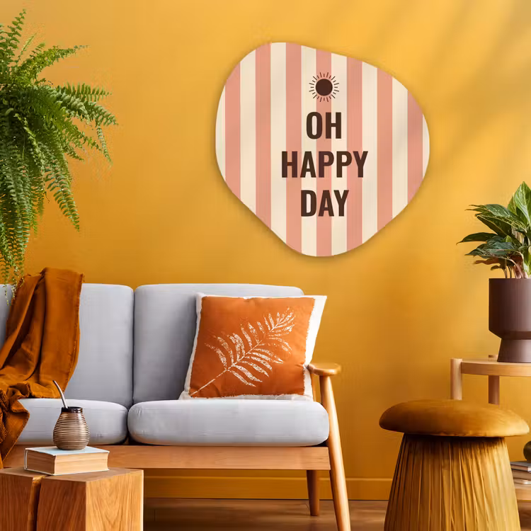 Quote - Zomer - Strepen Wandcirkel Organisch Plexiglas middel -sfeer4