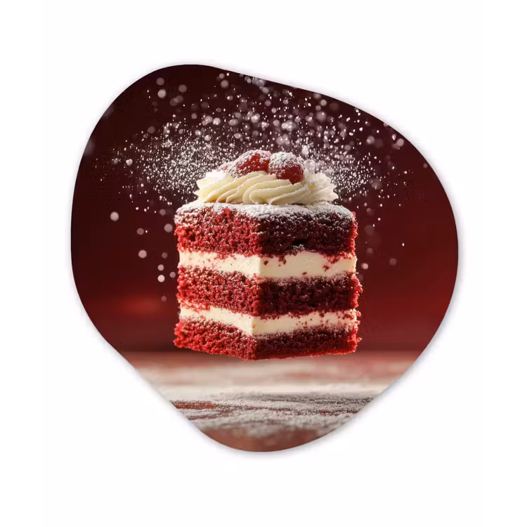 Rode - Velvet - Taart - Eten Wandcirkel Organisch Plexiglas middel -3d