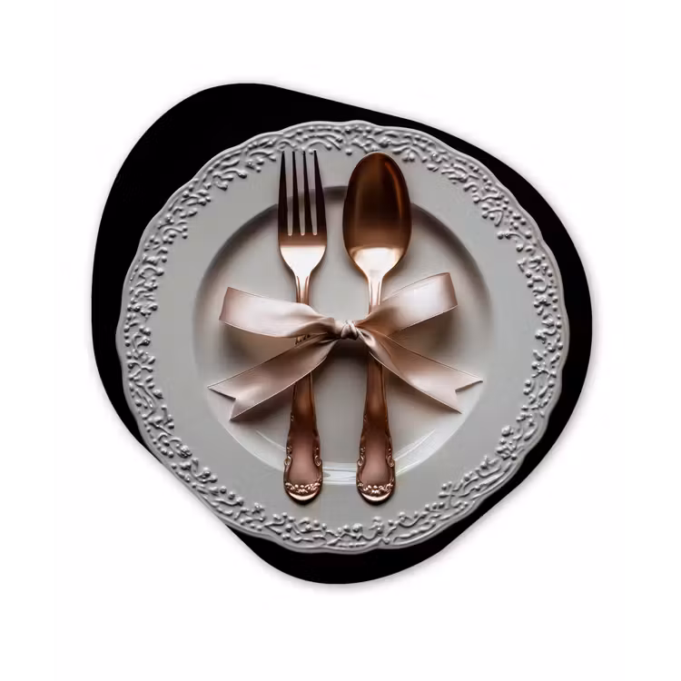 Rose - Strik - Bestek Wandcirkel Organisch Plexiglas middel -3d
