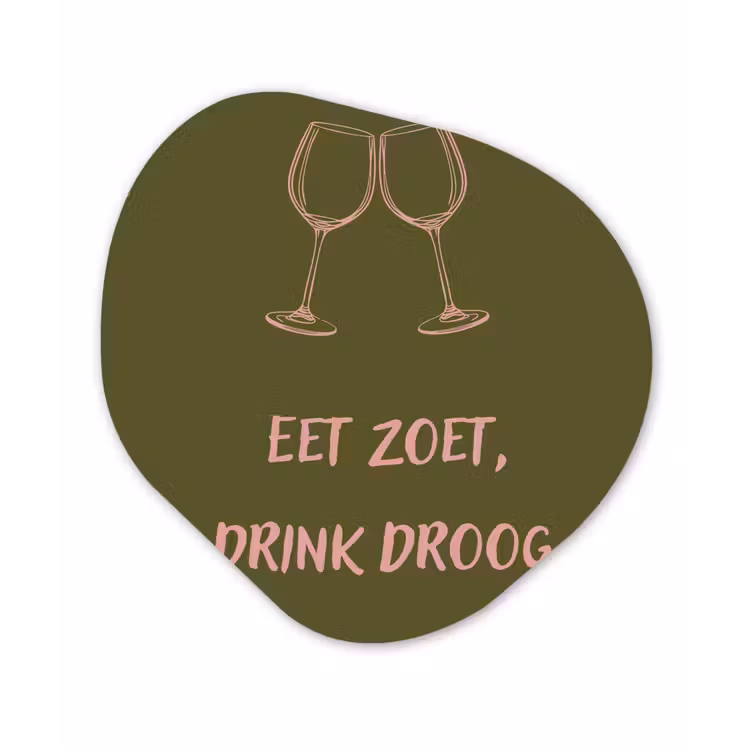 Roze - Groen - Wijn - Quote Wandcirkel Organisch Plexiglas middel -3d