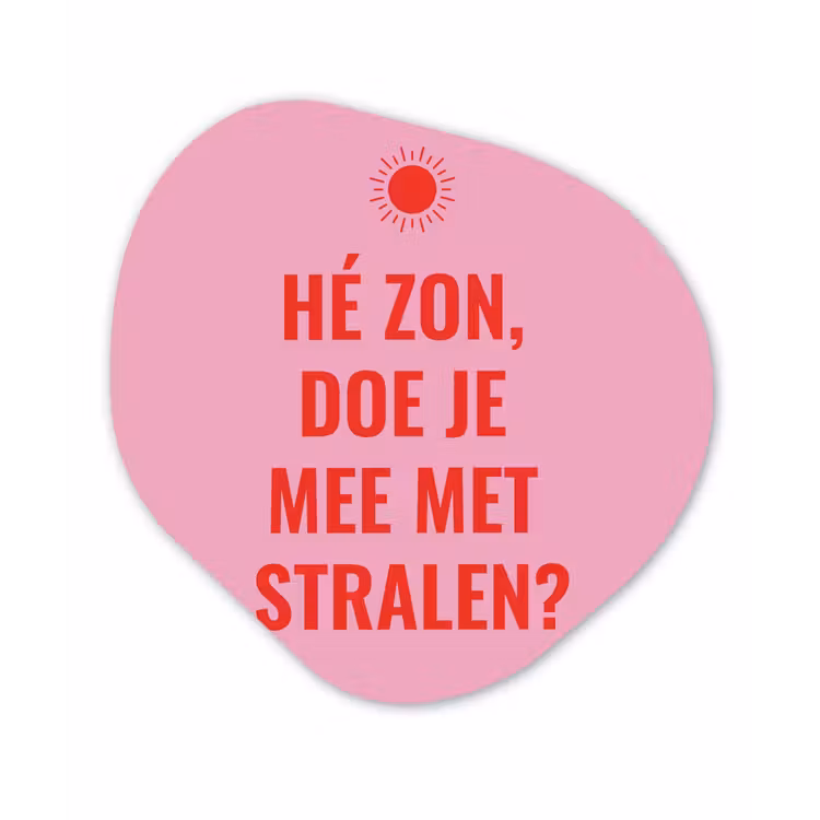Roze - Zon - Quote Wandcirkel Organisch Plexiglas middel -3d