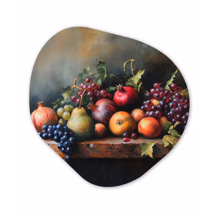 Rustiek - Stilleven - Fruit Wandcirkel Organisch Plexiglas middel -3d