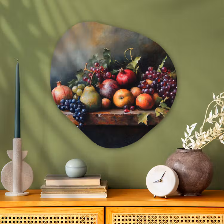 Rustiek - Stilleven - Fruit Wandcirkel Organisch Plexiglas middel -sfeer2