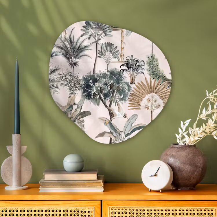 Inductie afdekplaat - Vintage - Jungle - Dieren - Natuur - Inductie beschermer Wandcirkel Organisch Plexiglas middel -sfeer2