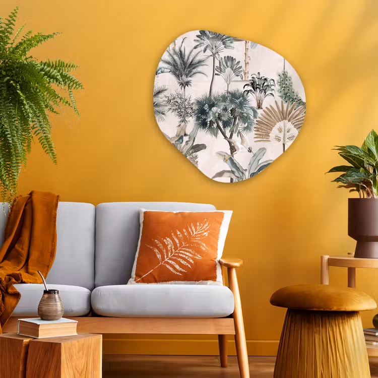 Inductie afdekplaat - Vintage - Jungle - Dieren - Natuur - Inductie beschermer Wandcirkel Organisch Plexiglas middel -sfeer4