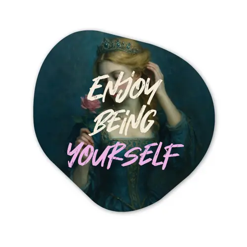 Vrouw - Roos - Quote Wandcirkel Organisch Plexiglas middel -3d