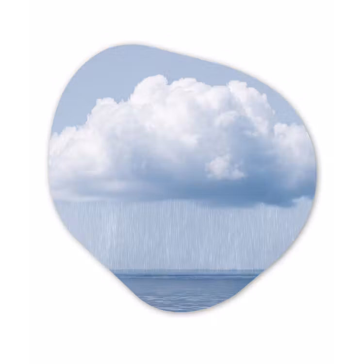 Organisch schilderij glas - Wolk - Regen - Natuur - Wolk - Regen - Natuur Wandcirkel Organisch Plexiglas middel