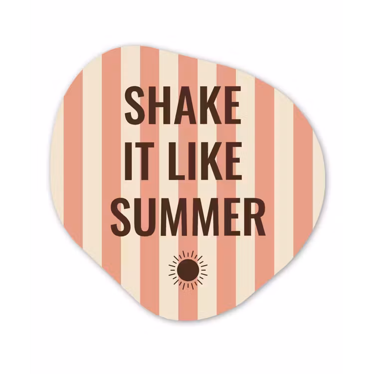 Zomer - Quote - Strepen Wandcirkel Organisch Plexiglas middel -3d