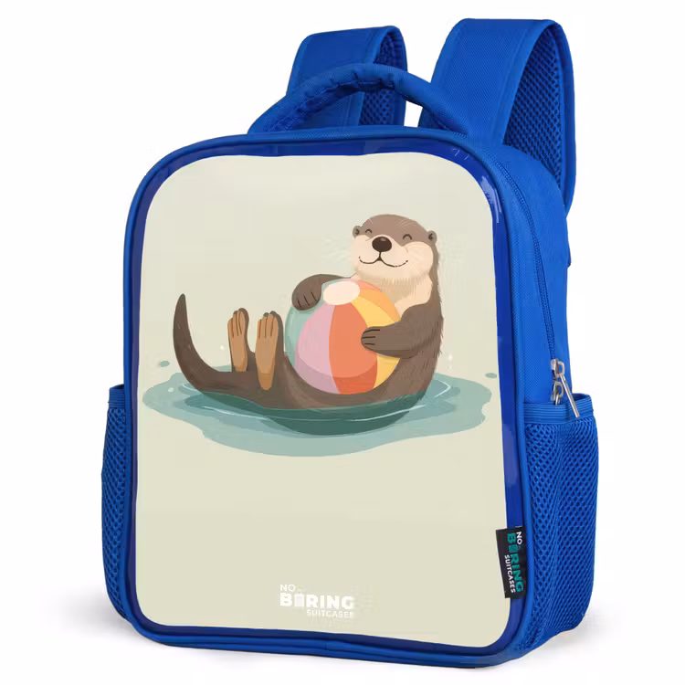 Otter - Strandbal - Water Kinderrugzak - Blauw middel -schuin