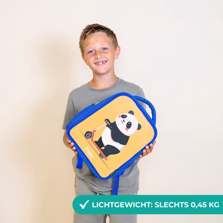 Panda - Step - Geel Kinderrugzak - Blauw middel -sfeer1_NL