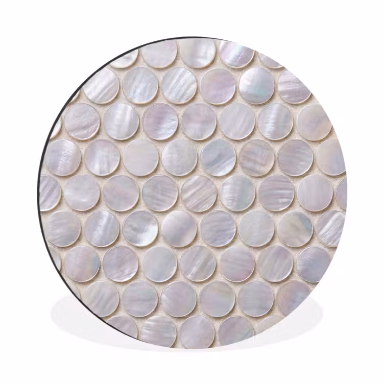 Patroon - Cirkels - Abstract - Modern - Wit Wandcirkel aluminium klein -3d