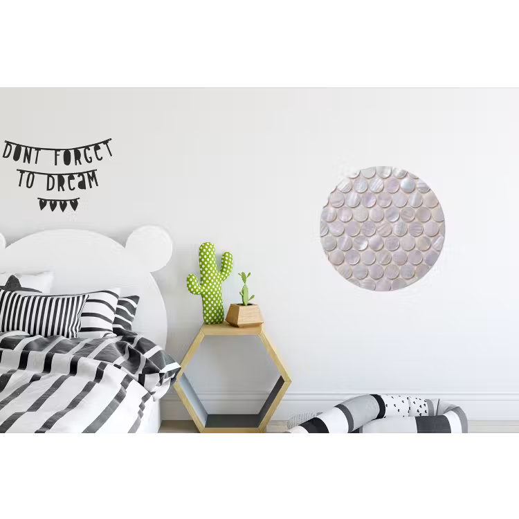 Patroon - Cirkels - Abstract - Modern - Wit Wandcirkel aluminium klein -kinderkamer