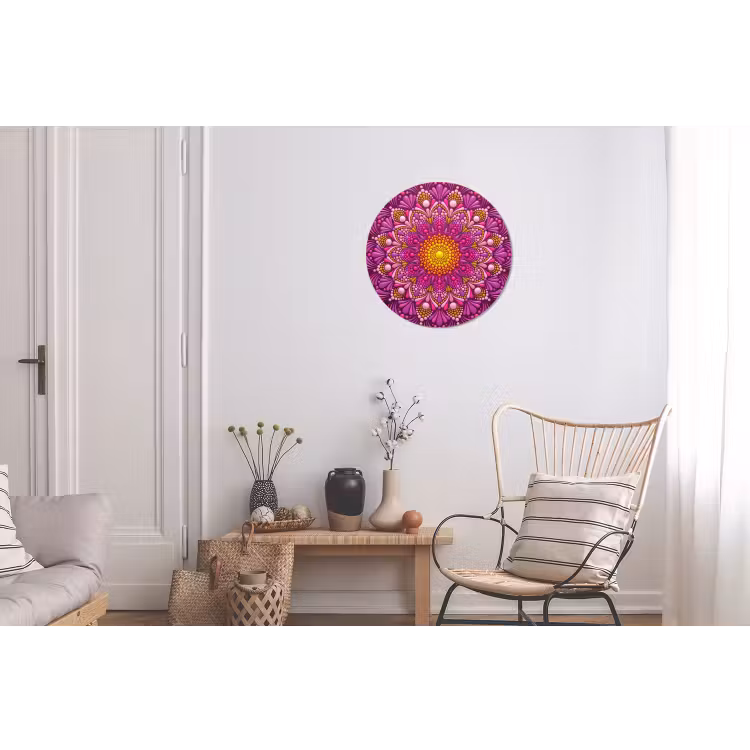 Patroon - Stippen - Abstract - Kleurrijk Wandcirkel aluminium klein -woonkamer