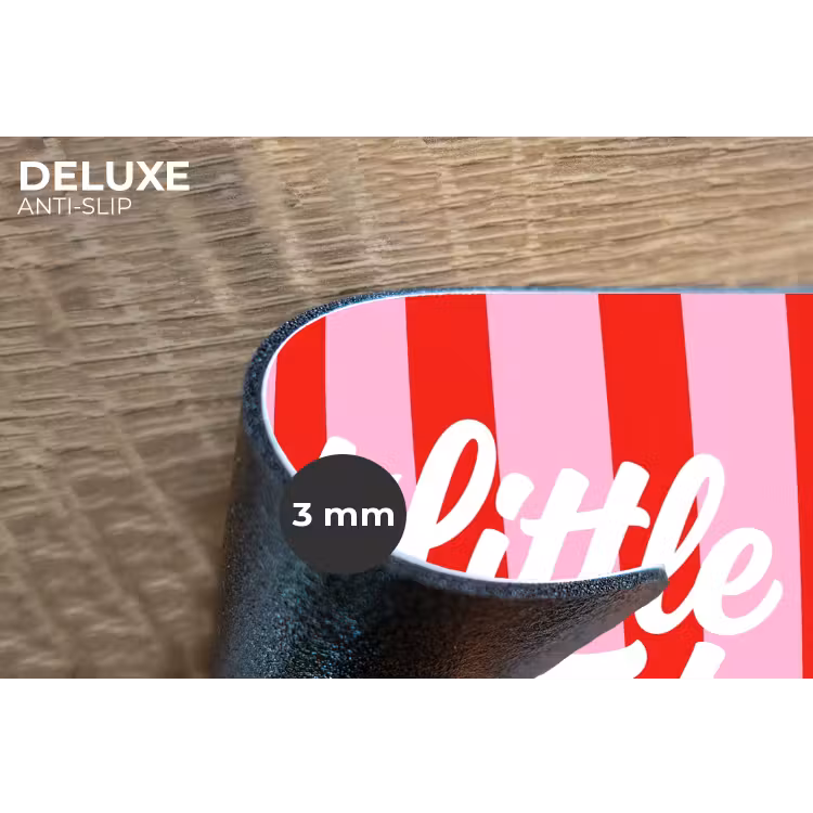 A Little Break - Strepen - Rood - Roze Placemat vinyl groot -closeup