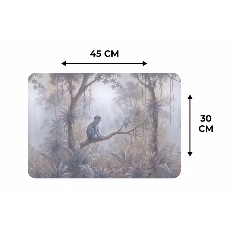 Aap - Boom - Jungle - Natuur - Grijs Placemat vinyl groot -specs