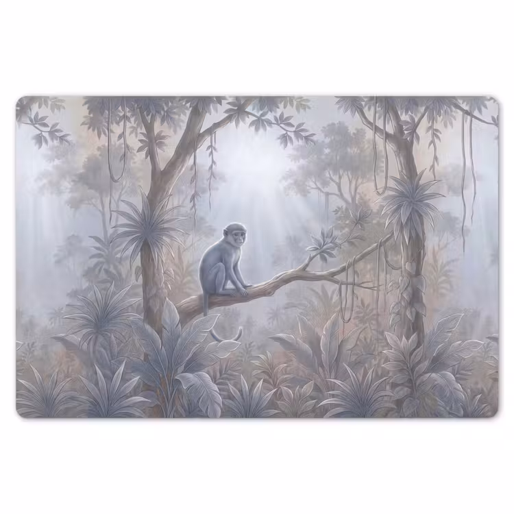 Aap - Boom - Jungle - Natuur - Grijs Placemat vinyl groot -zzsfeer1_Kitchenyeah-website