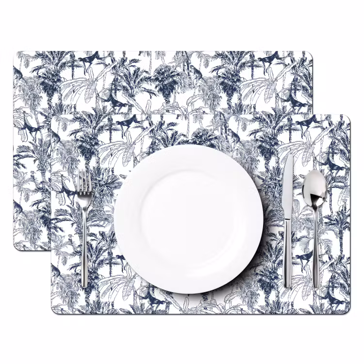 Aap - Jungle - Blauw Placemat vinyl groot 368 -zzsfeer2_Kitchenyeah-website