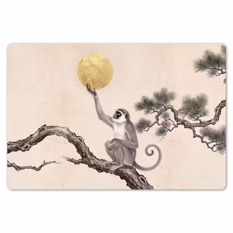 Aap - Maan - Goud Placemat vinyl groot -zzsfeer1_Kitchenyeah-website