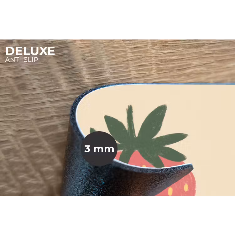 Aardbei - Minimalistisch - Rood - Fruit Placemat vinyl groot -closeup