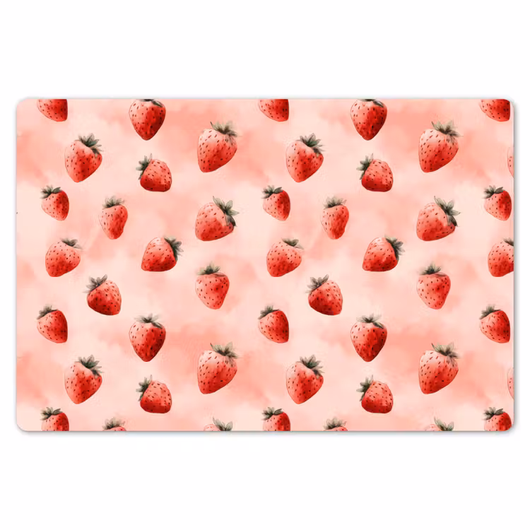 Aardbei - Patroon - Roze Placemat vinyl groot 368 -zzsfeer1_Kitchenyeah-website