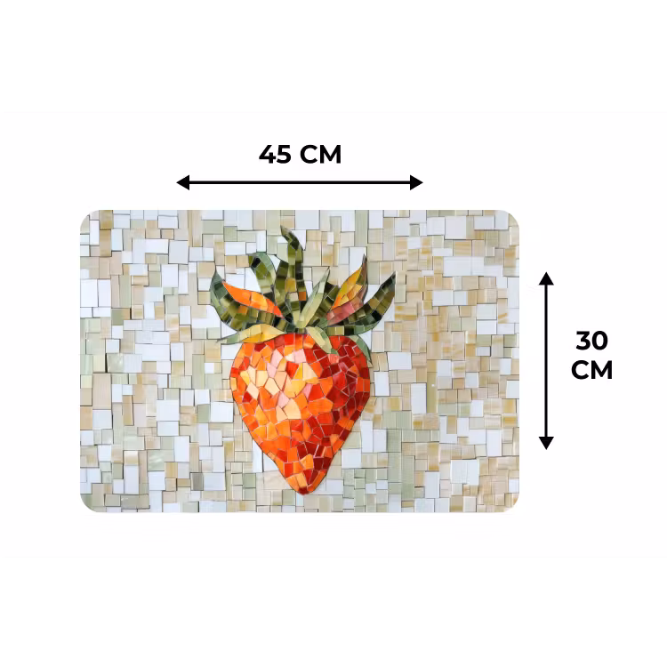 Aardbei - Rood - Mozaïek - Fruit Placemat vinyl groot -specs