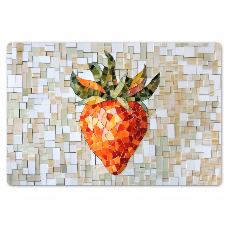 Aardbei - Rood - Mozaïek - Fruit Placemat vinyl groot -zzsfeer1_Kitchenyeah-website