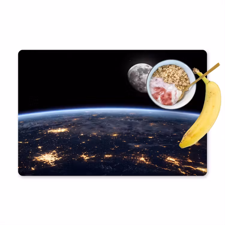 Placemat - 6 stuks - Aarde - Nacht - Ruimte - Aarde - Nacht - Ruimte Placemat vinyl groot