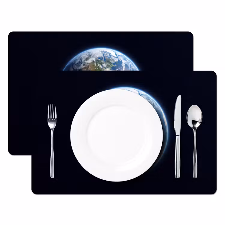 Placemat - 6 stuks - Aarde - Ruimte - Kosmos - Aarde - Ruimte - Kosmos Placemat vinyl groot