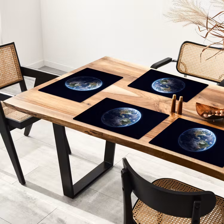 Placemat - 6 stuks - Aarde - Ruimte - Kosmos - Aarde - Ruimte - Kosmos Placemat vinyl groot
