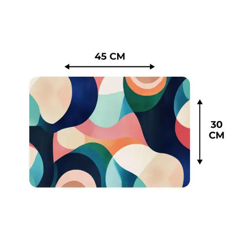 Abstract - Blauw - Roze Placemat vinyl groot -specs