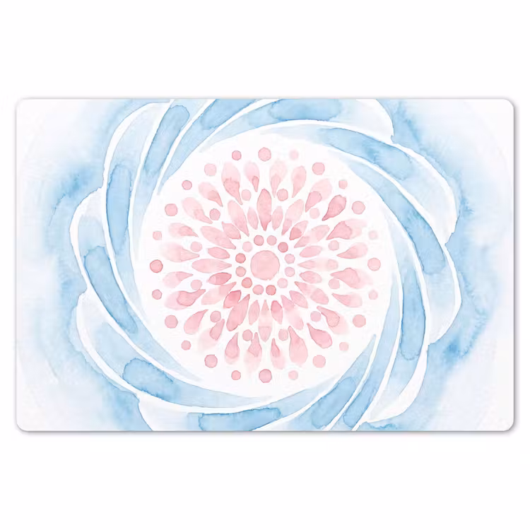 Abstract - Bloemvorm - Aquarel - Roze - Blauw Placemat vinyl groot -zzsfeer1_Kitchenyeah-website