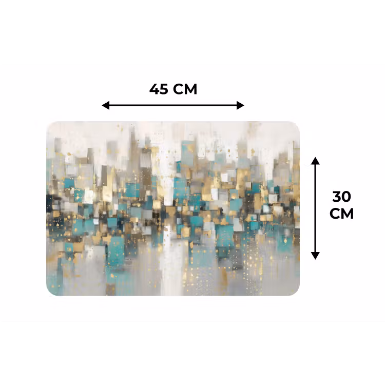 Abstract - Blokken - Goud - Skyline Placemat vinyl groot -specs