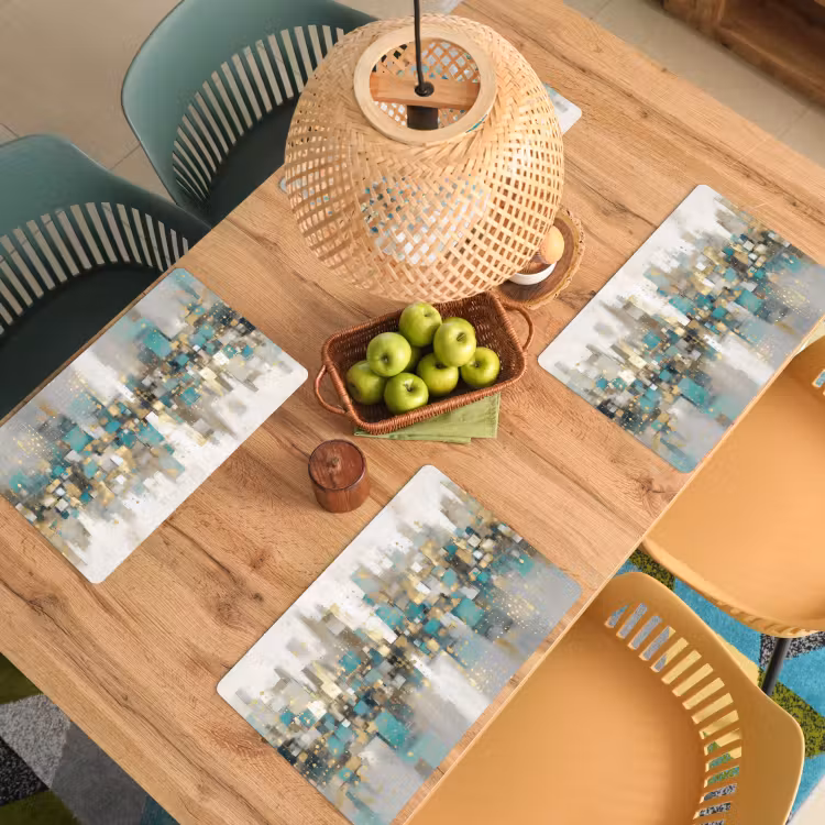 Abstract - Blokken - Goud - Skyline Placemat vinyl groot -zzsfeer5_Kitchenyeah-website