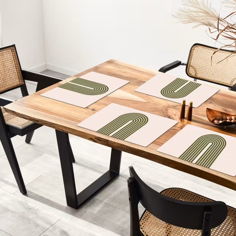 Abstract - Bogen - Modern - Groen - Kunst Placemat vinyl groot -zzsfeer4_Kitchenyeah-website