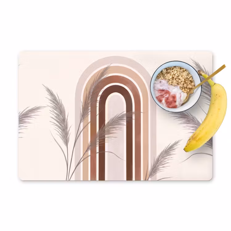 Abstract - Bogen - Plant - Boho - Beige Placemat vinyl groot -zzzproduct_Kitchenyeah-website