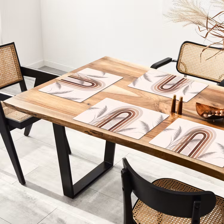 Abstract - Bogen - Plant - Boho - Beige Placemat vinyl groot -zzsfeer4_Kitchenyeah-website