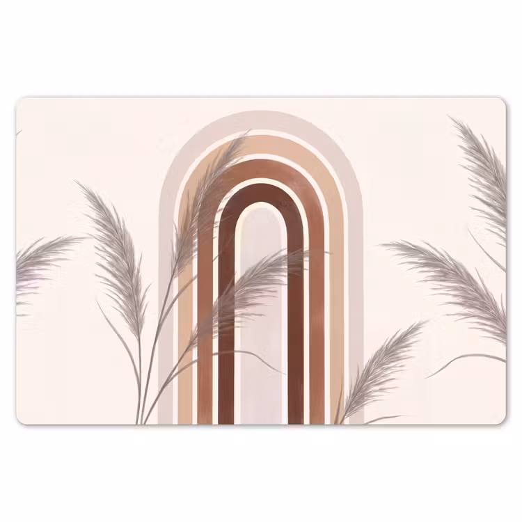 Abstract - Bogen - Plant - Boho - Beige Placemat vinyl groot -zzsfeer1_Kitchenyeah-website