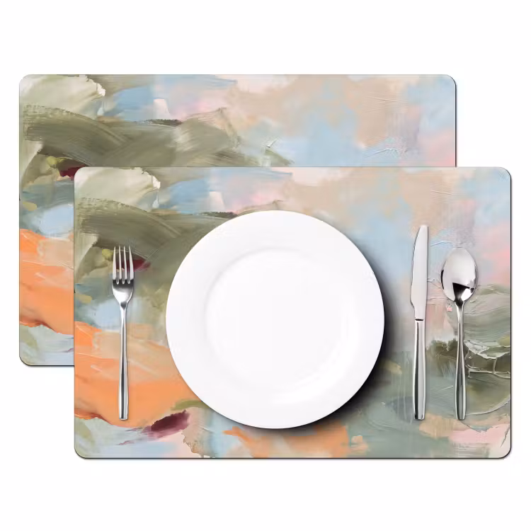 Abstract - Borstelstreken - Kunst - Modern - Pastel Placemat vinyl groot -zzsfeer2_Kitchenyeah-website