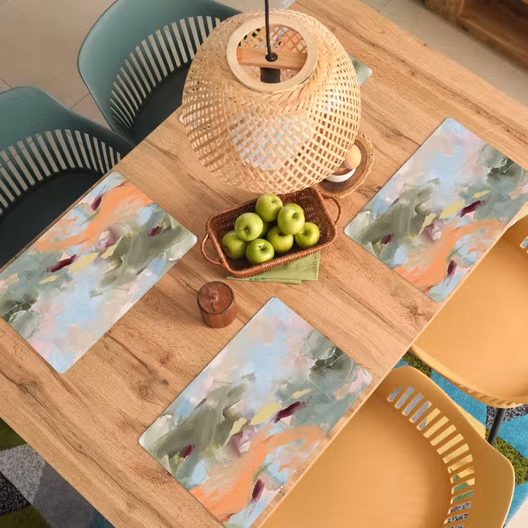 Abstract - Borstelstreken - Kunst - Modern - Pastel Placemat vinyl groot -zzsfeer5_Kitchenyeah-website