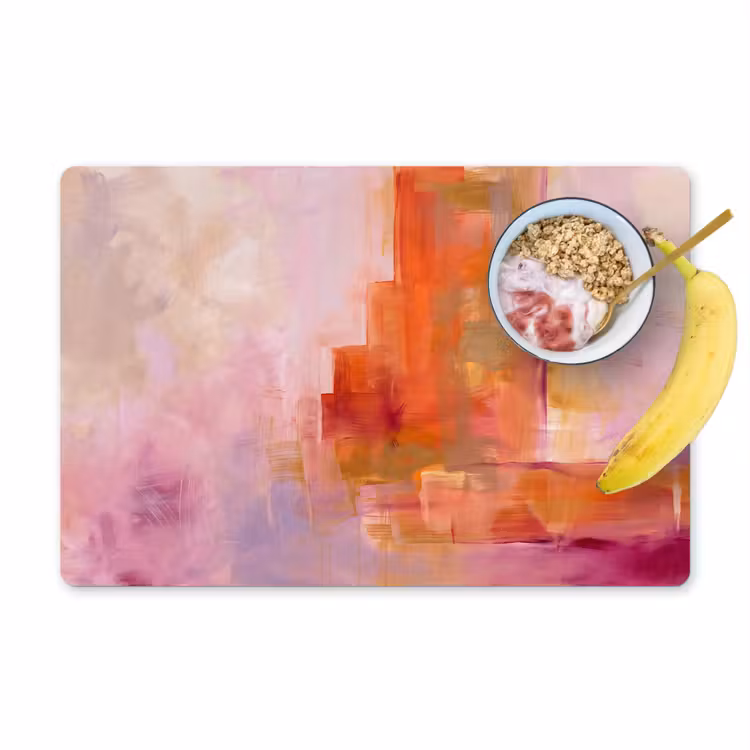 Abstract - Borstelstreken - Kunst - Paars - Goud Placemat vinyl groot -zzzproduct_Kitchenyeah-website