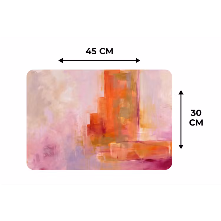 Abstract - Borstelstreken - Kunst - Paars - Goud Placemat vinyl groot -specs