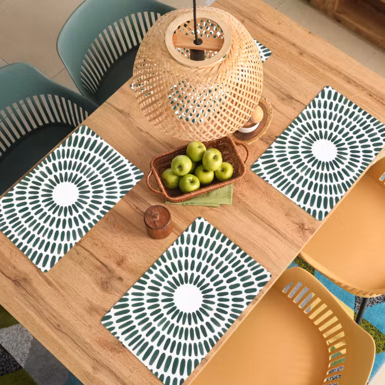 Abstract - Cirkel - Patroon - Modern - Groen Placemat vinyl groot -zzsfeer5_Kitchenyeah-website