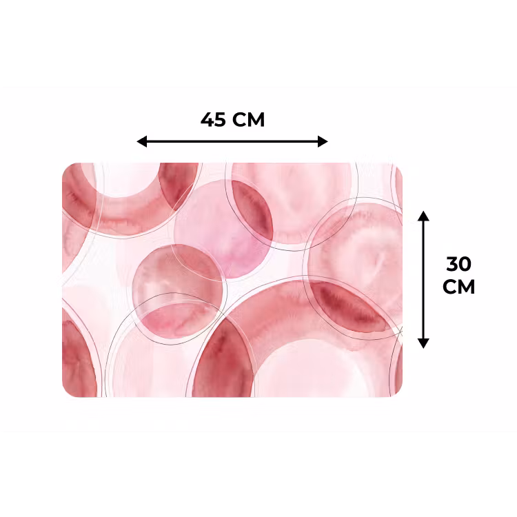 Abstract - Cirkels - Modern - Roze - Kunst Placemat vinyl groot -specs