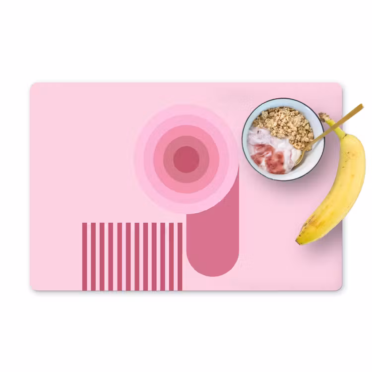 Abstract - Cirkels - Strepen - Modern - Roze Placemat vinyl groot -zzzproduct_Kitchenyeah-website