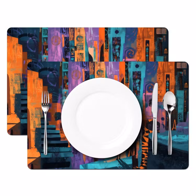 Abstract - Figuren - Kleurrijk Placemat vinyl groot -zzsfeer2_Kitchenyeah-website