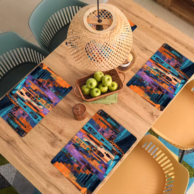 Abstract - Figuren - Kleurrijk Placemat vinyl groot -zzsfeer5_Kitchenyeah-website