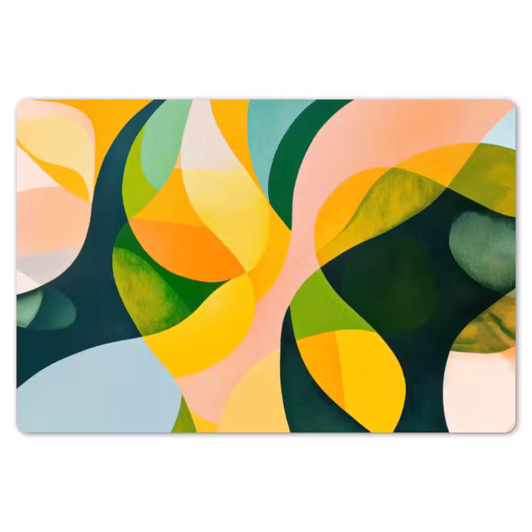 Abstract - Geel - Roze - Groen Placemat vinyl groot -zzsfeer1_Kitchenyeah-website