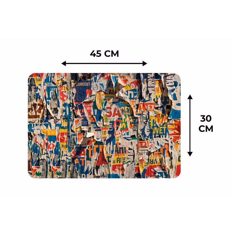 Abstract - Gelaagd papier - Urban - Modern - Kleurrijk Placemat vinyl groot -specs